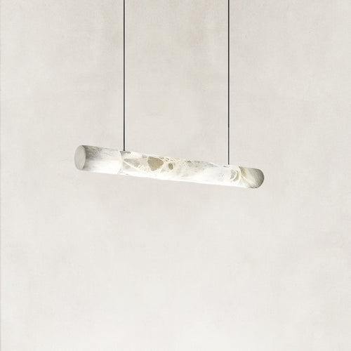 Verve Linear Alabaster Tube Pendant Light 59