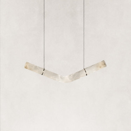 Verve V-Shape Alabaster Tube Pendant Light 59