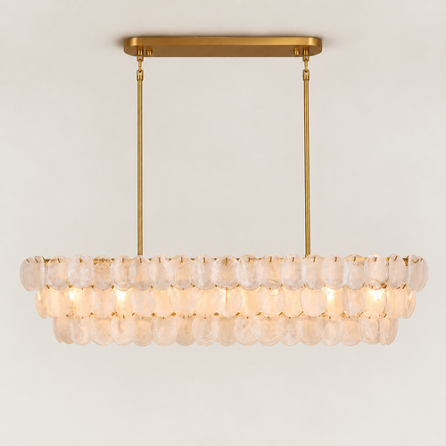 Veya Murano Disc Glass Layered Liner Chandelier 54