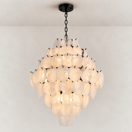 Veya Murano Disc Glass Layered Round Chandelier 30"W