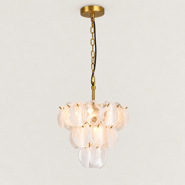 Veya Murano Disc Glass Tiered Round Chandelier 14"W