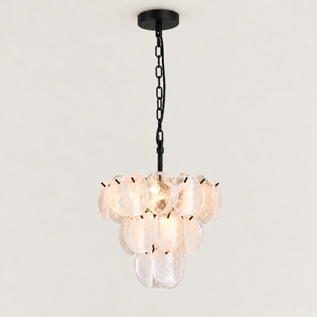 Veya Murano Disc Glass Tiered Round Chandelier 14"W