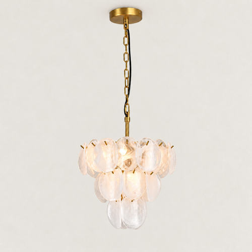 Veya Murano Disc Glass Tiered Round Chandelier 14