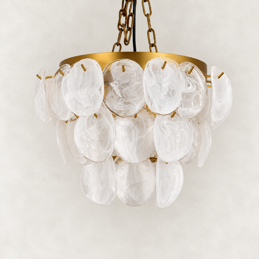 Veya Murano Disc Glass Tiered Round Chandelier 16"W