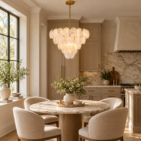 Veya Murano Disc Glass Tiered Round Chandelier 30"W