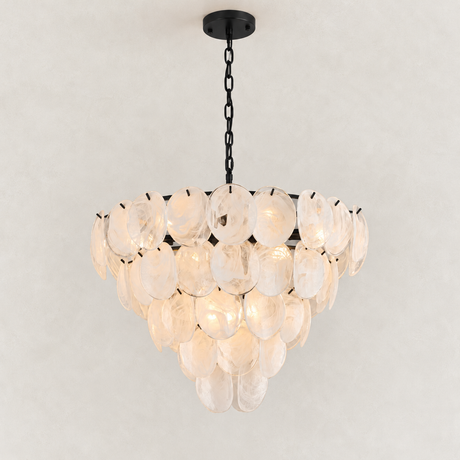 Veya Murano Disc Glass Tiered Round Chandelier 30"W