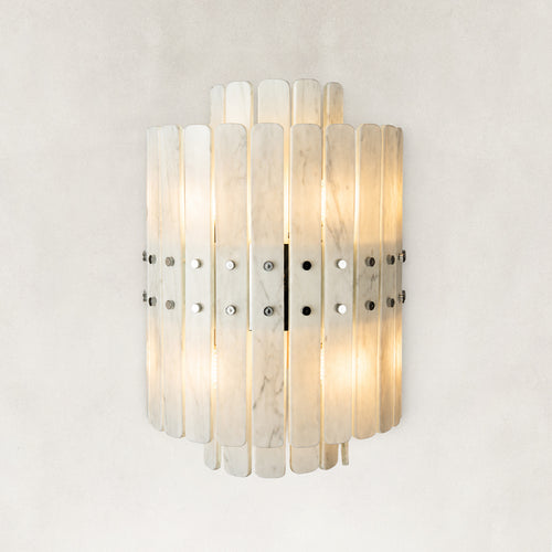 Volakas Grey Marble Wall Sconce 11.8