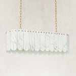 Webber Emerald White Marble Single-Tier Linear Chandelier 41"L