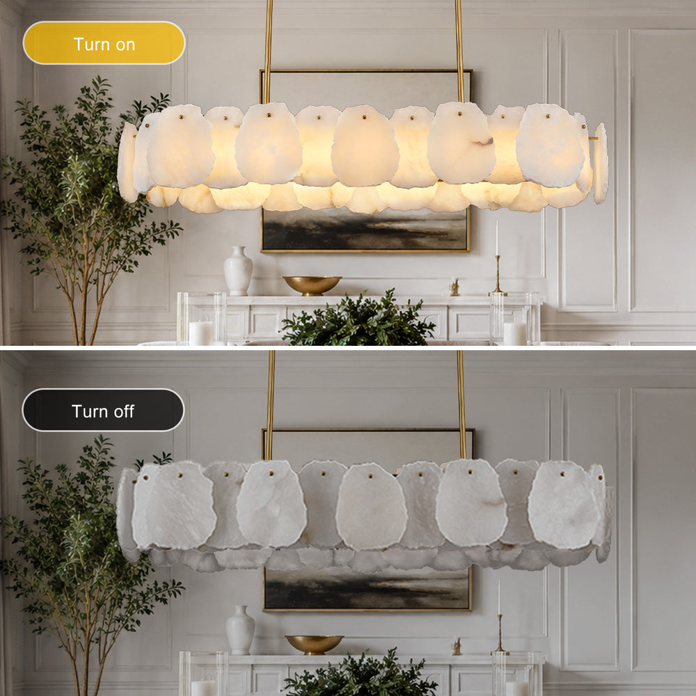 Mira Alabaster Oval Chandelier 43"W