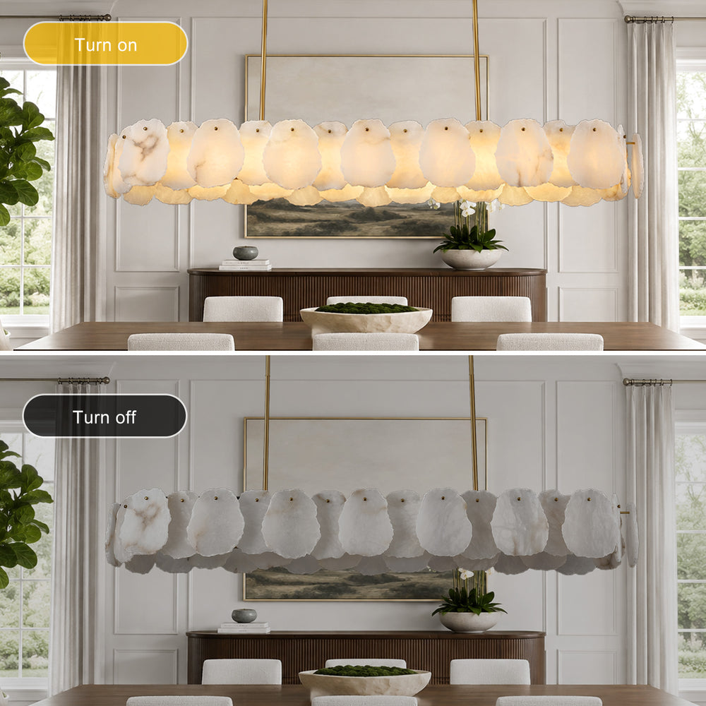 Mira Alabaster Oval Chandelier 58"W